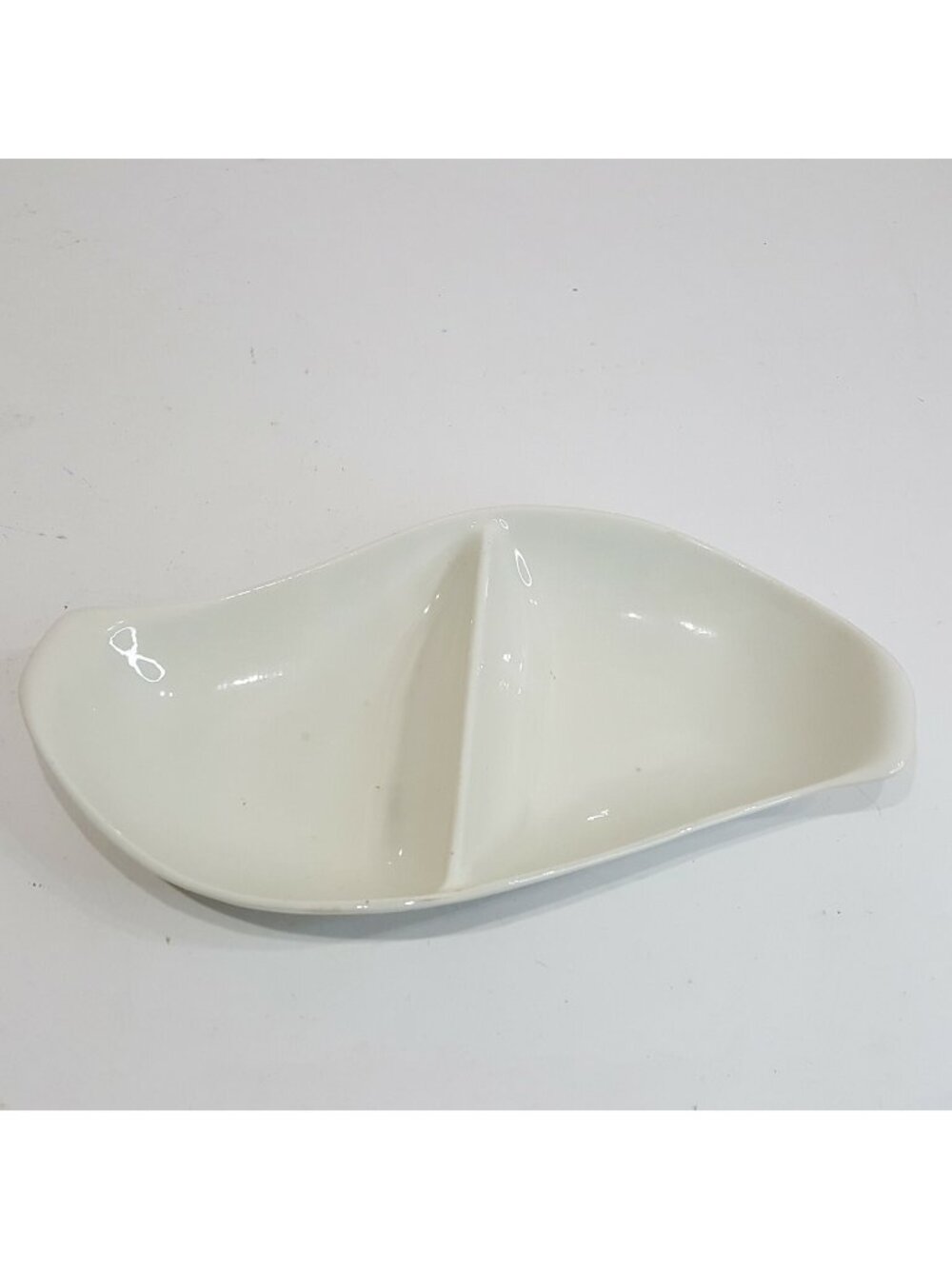 Vintage Red Wing Pottery Oval Divided Separated Relish Serving Dish Bowl Plate